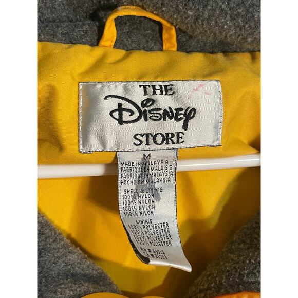 Vintage Disney Store Mickey Mouse Coat Large Men’s Yellow Hooded 1/2 Zip Snap - Picture 7 of 13